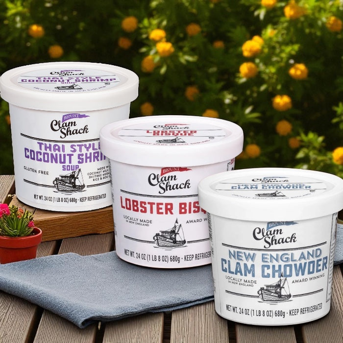 Blount Clam Shack Gluten-Free New England Clam Chowder, Blount Clam Shack Lobster Bisque Soup, Blount Clam Shack Thai Style Coconut Shrimp Soup (Bundle 3 Items Total)