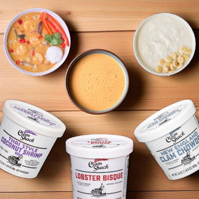 Blount Clam Shack Gluten-Free New England Clam Chowder, Blount Clam Shack Lobster Bisque Soup, Blount Clam Shack Thai Style Coconut Shrimp Soup (Bundle 3 Items Total)