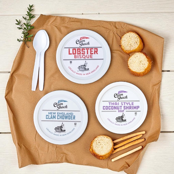 Blount Clam Shack Gluten-Free New England Clam Chowder, Blount Clam Shack Lobster Bisque Soup, Blount Clam Shack Thai Style Coconut Shrimp Soup (Bundle 3 Items Total)