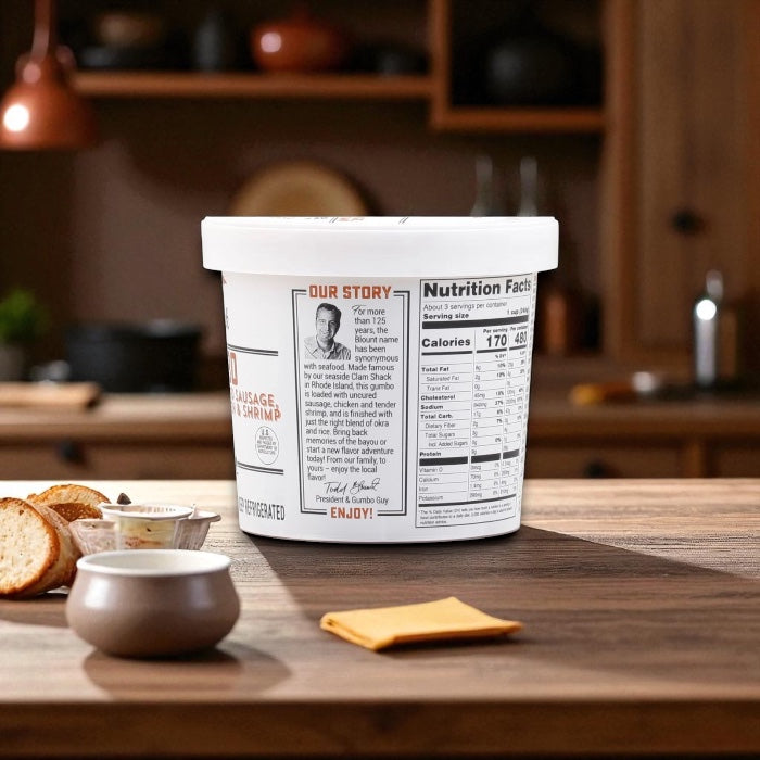 Blount Clam Shack Gumbo with Uncured Sausage, White Meat Chicken & Shrimp Soup (24 oz)