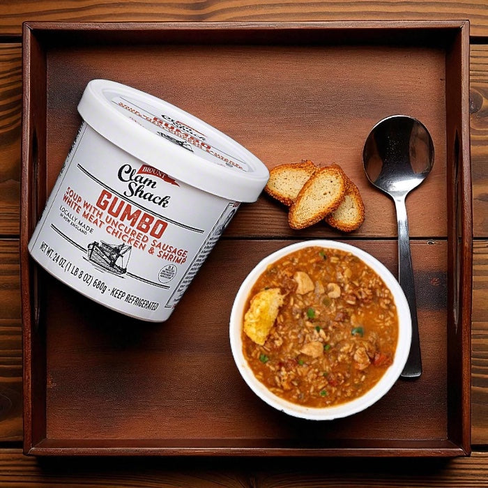 Blount Clam Shack Gumbo with Uncured Sausage, White Meat Chicken & Shrimp Soup (24 oz)