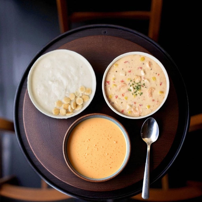 Blount Clam Shack Lobster Bisque Soup 24 oz, Blount Clam Shack Shrimp & Roasted Corn Chowder 24 oz, Blount Clam Shack Gluten-Free New England Clam Chowder 24 oz (Combo 3 Items Total)