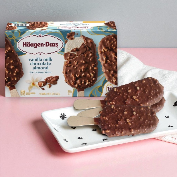 Haagen Dazs Vanilla Milk Chocolate Almond Ice Cream Bars (3 Pack – 45 ct)