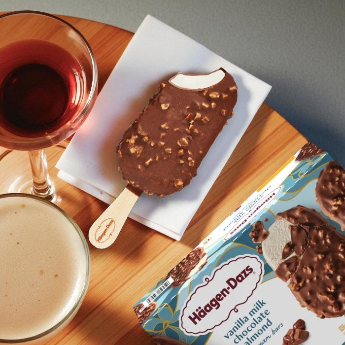 Haagen Dazs Vanilla Milk Chocolate Almond Ice Cream Bars, 3 fl oz, 15-count