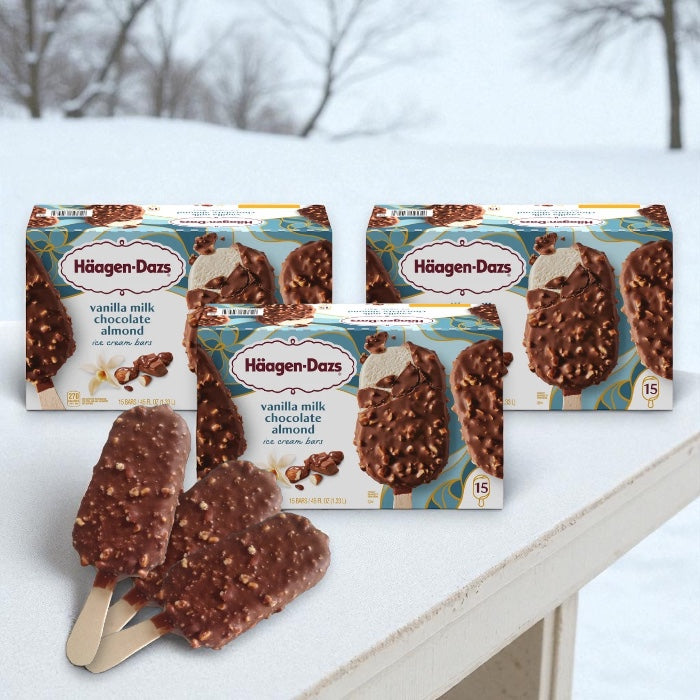 Haagen Dazs Vanilla Milk Chocolate Almond Ice Cream Bars (3 Pack – 45 ct)