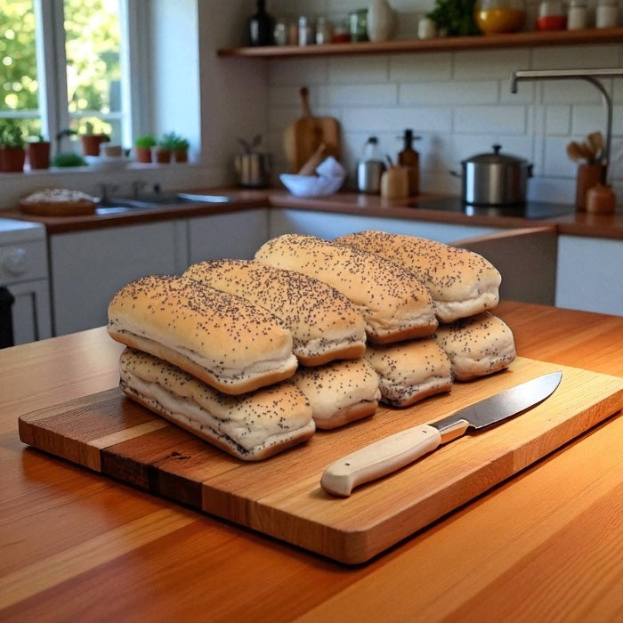 Vienna Poppy Seed Hot Dog Buns, 10 Buns per Box ( 1 pack)