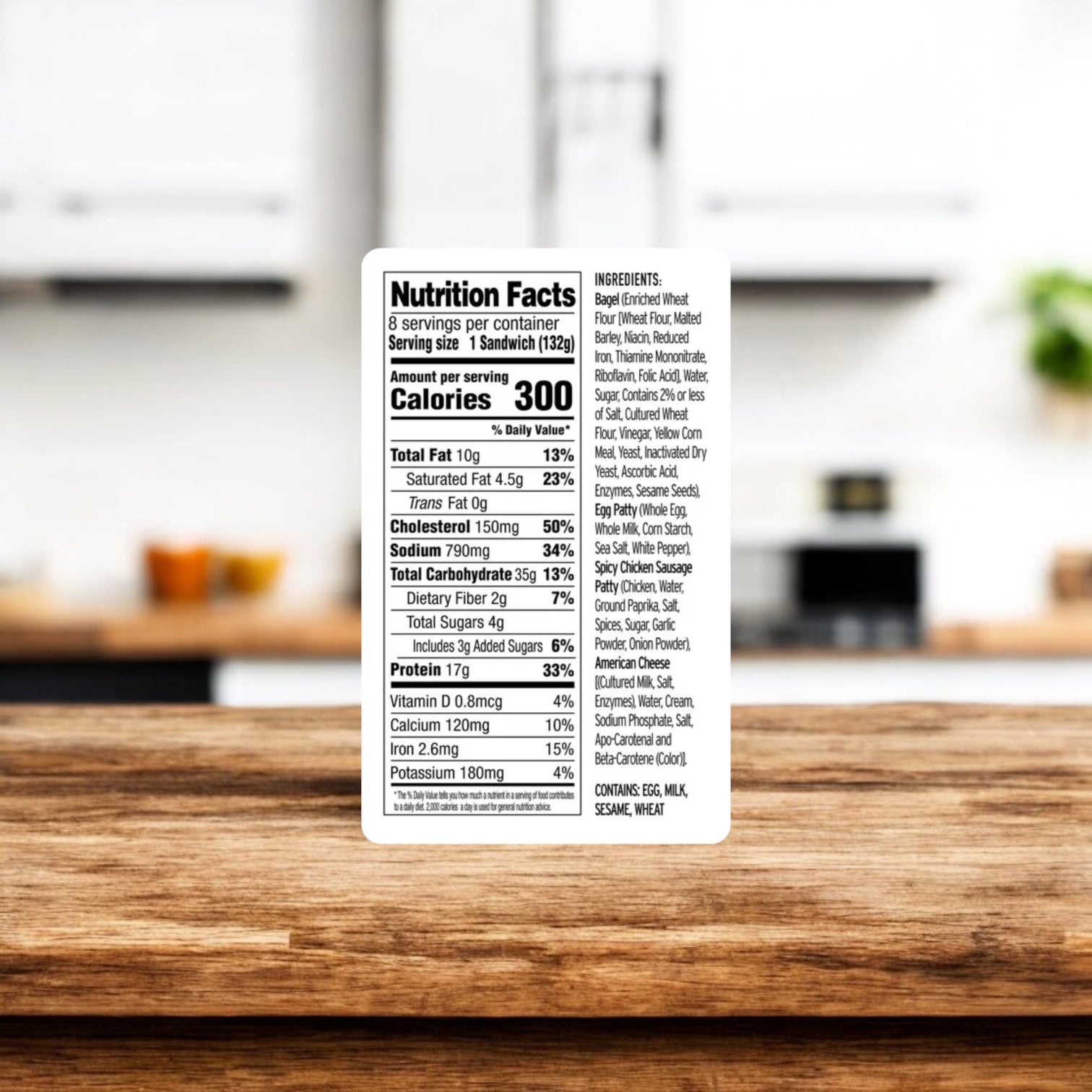 Red's Spicy Chicken Bagel Sandwich, 8 Count, 1 Pack