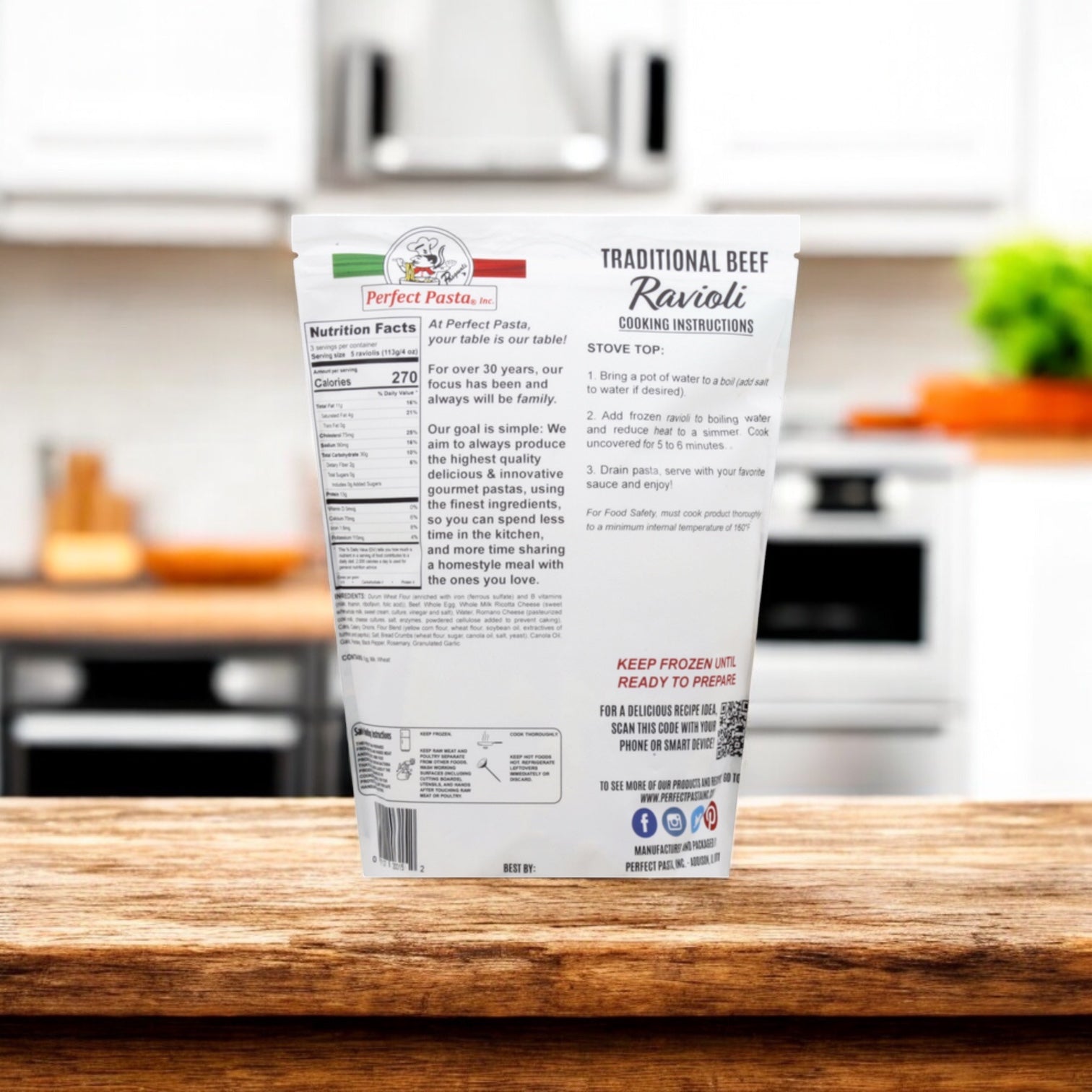 Perfect Pasta Traditional Beef Ravioli , 1 Pack