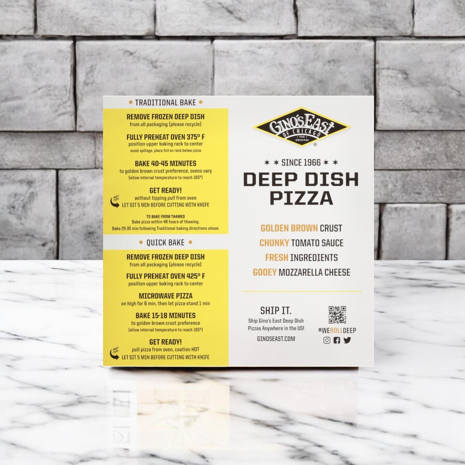 Discover the perfect companion for pizza night with Gino's East Pizza, Deluxe Cheese, Deep Dish-5 Count. Enjoy an authentic Chicago-style pizza with a golden brown crust, chunky tomato sauce, fresh ingredients, and gooey mozzarella cheese using traditional or quick bake methods.