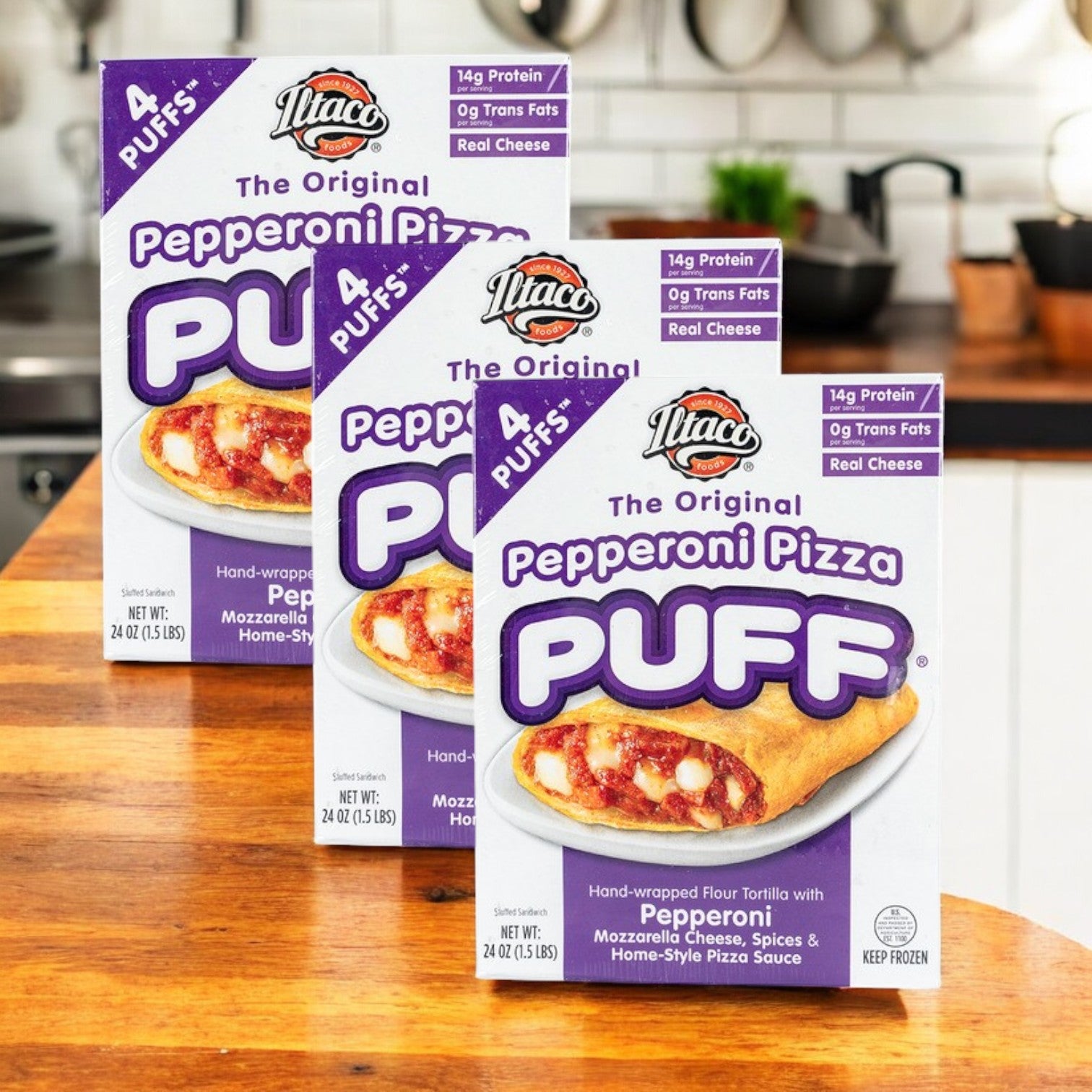 The Original Pepperoni Pizza Puff- 24 Oz- 4 Count- 3 Packs