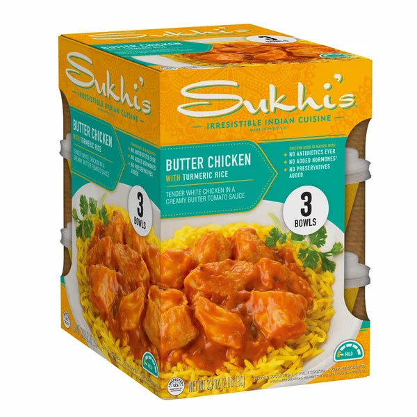 Sukhi's Butter Chicken With Tumeric Rice, 3 Pack-1 Case