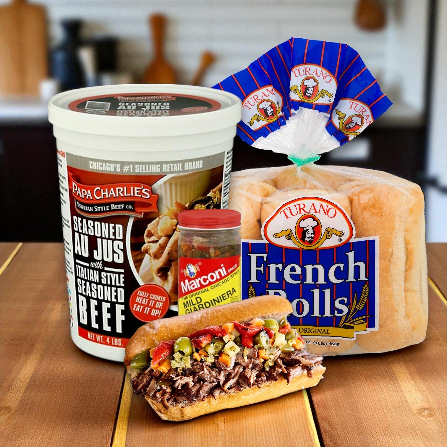Classic Chicago-Style Italian Beef Sandwich Kit – 3-Piece Combo