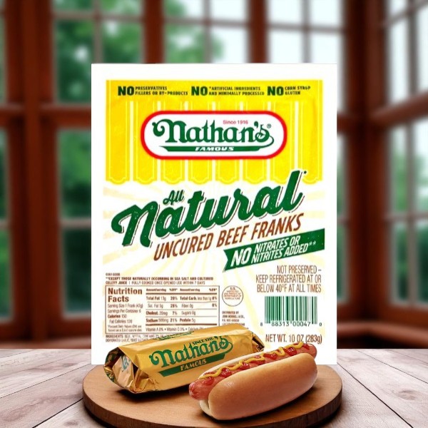 Nathan’s Famous Beef, Franks, Uncured-10 Oz- 1 Pack