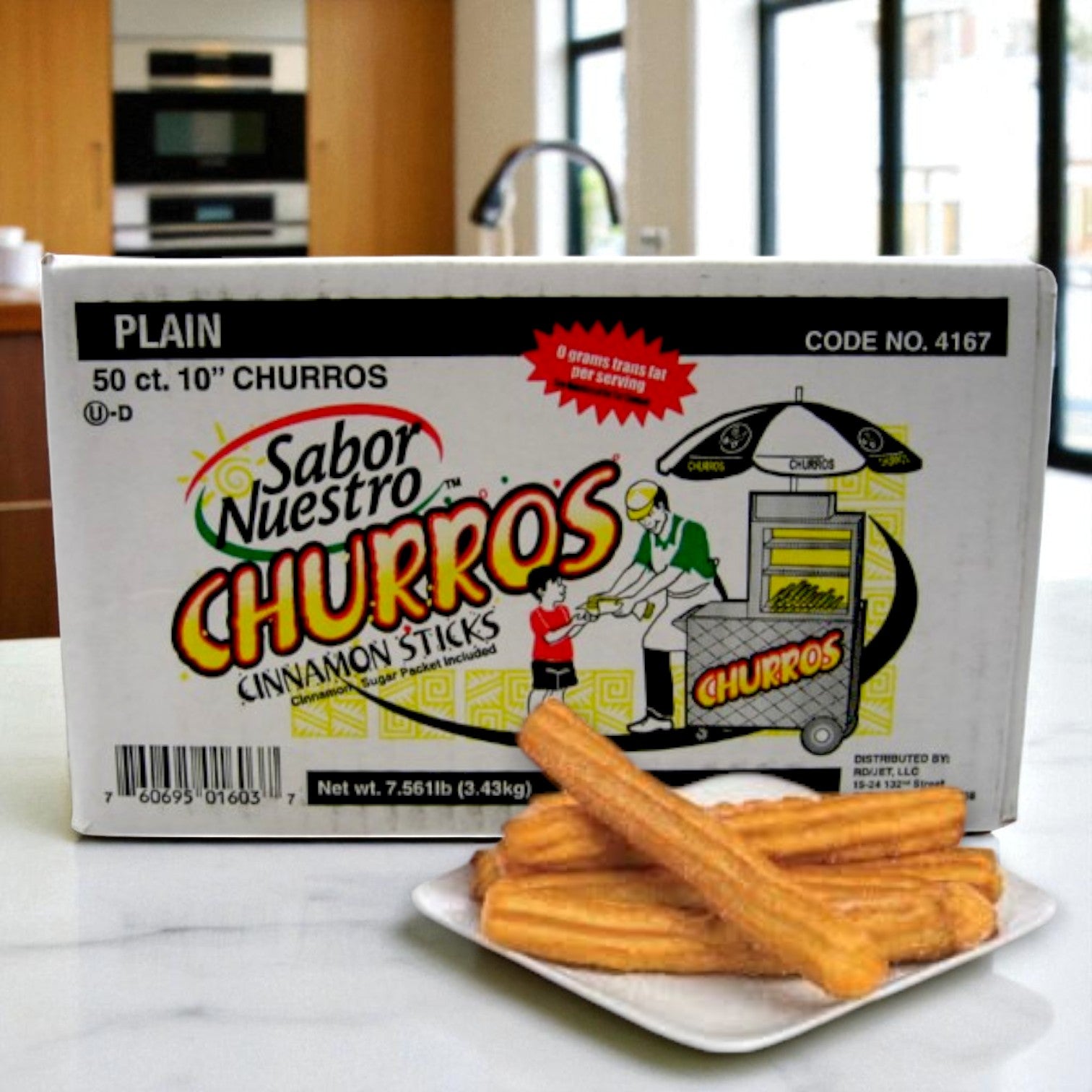 Churros Frozen Sabor Nuestro Cinnamon & Sugar Churros – 10" (2 oz Each, 50 ct)