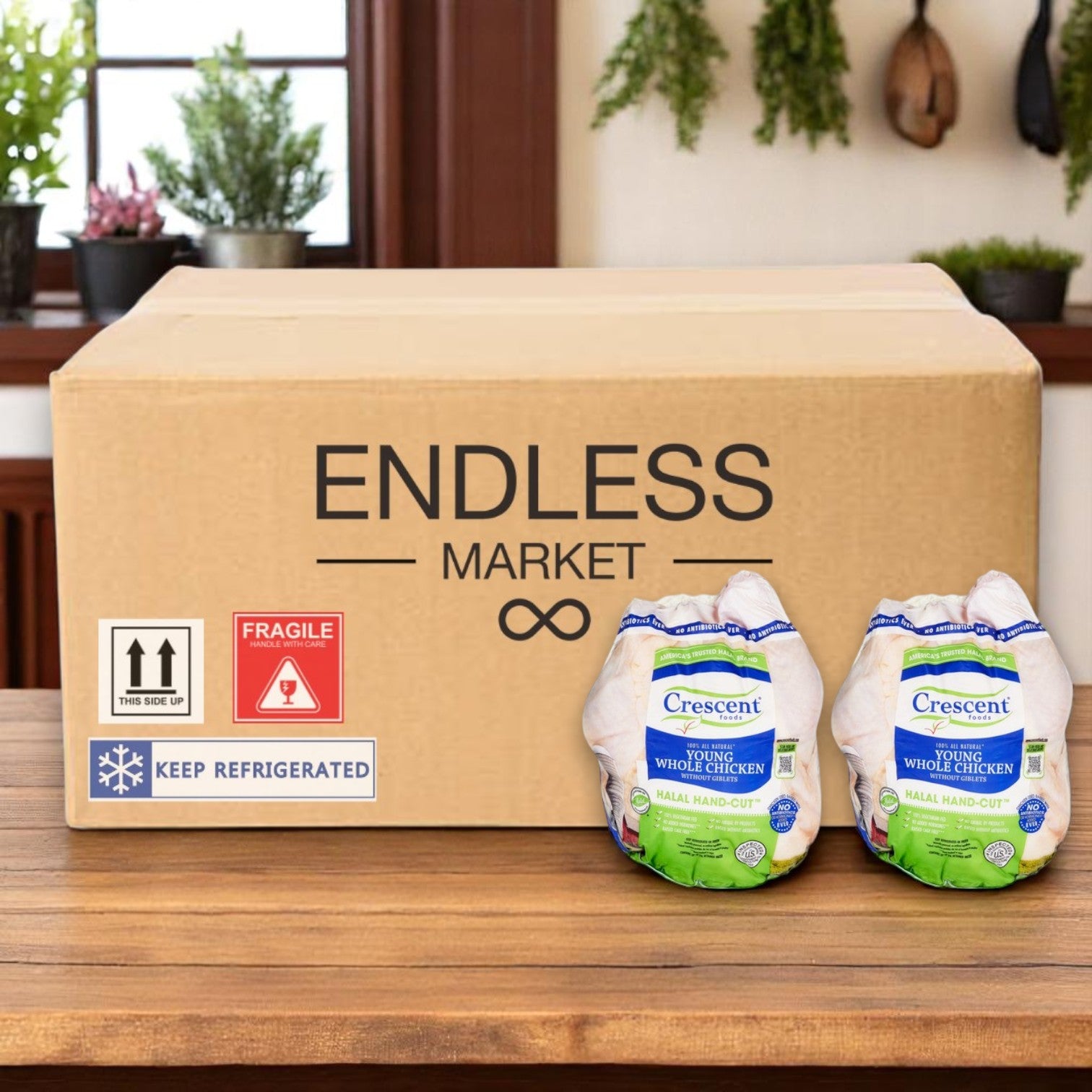 Crescent Foods Halal Young Whole Chicken – Premium Quality, Hand-Cut Perfection!