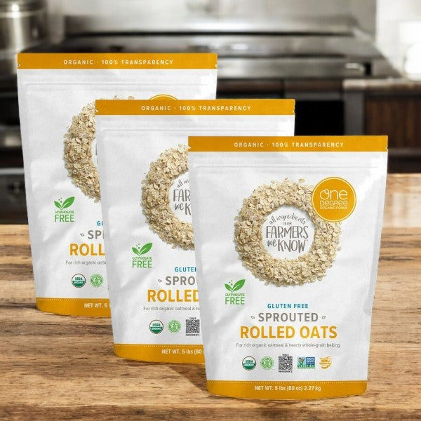 One Degree Gluten-Free Organic Rolled Oats, 80 oz- 3 Packs