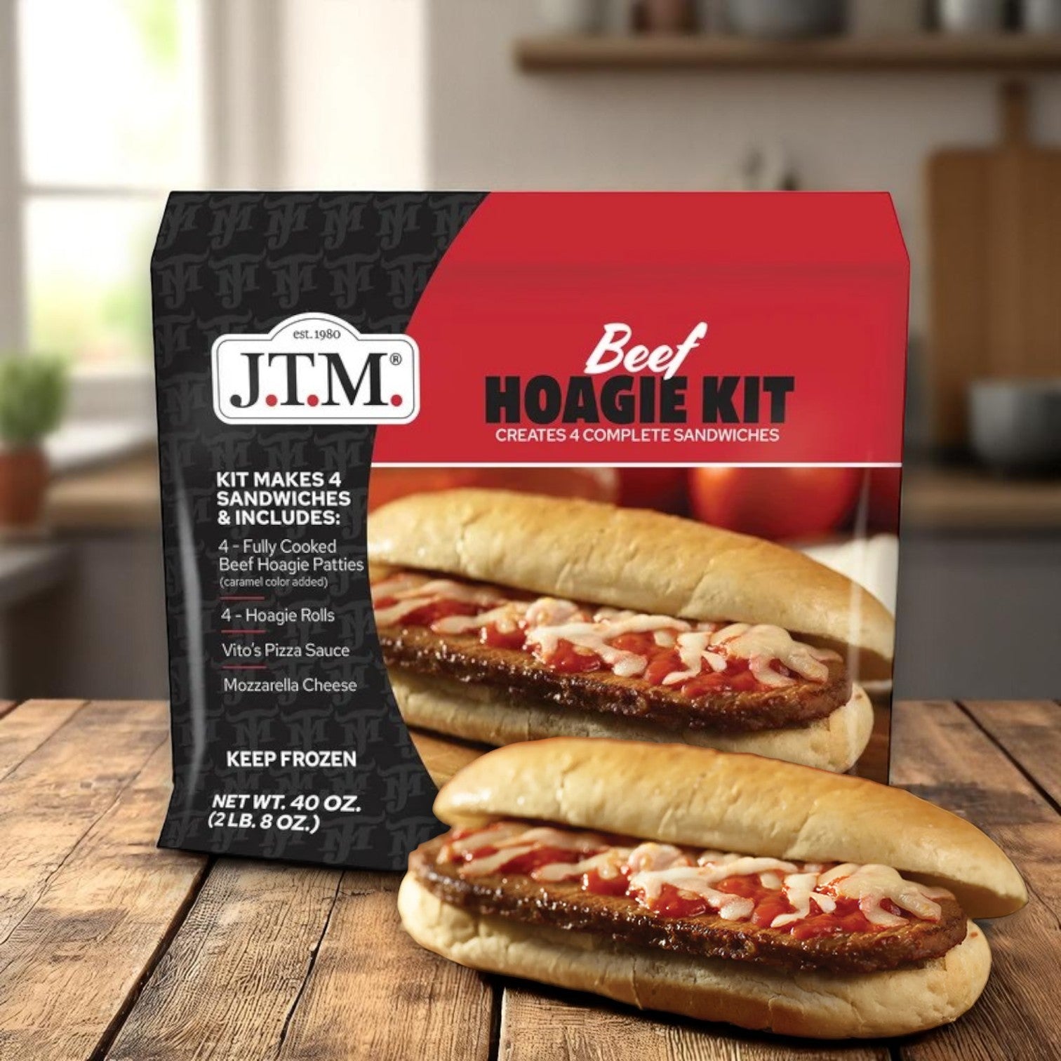 J.T.M. Beef Hoagie Kit – 2 lbs, Makes 4 Complete Sandwiches