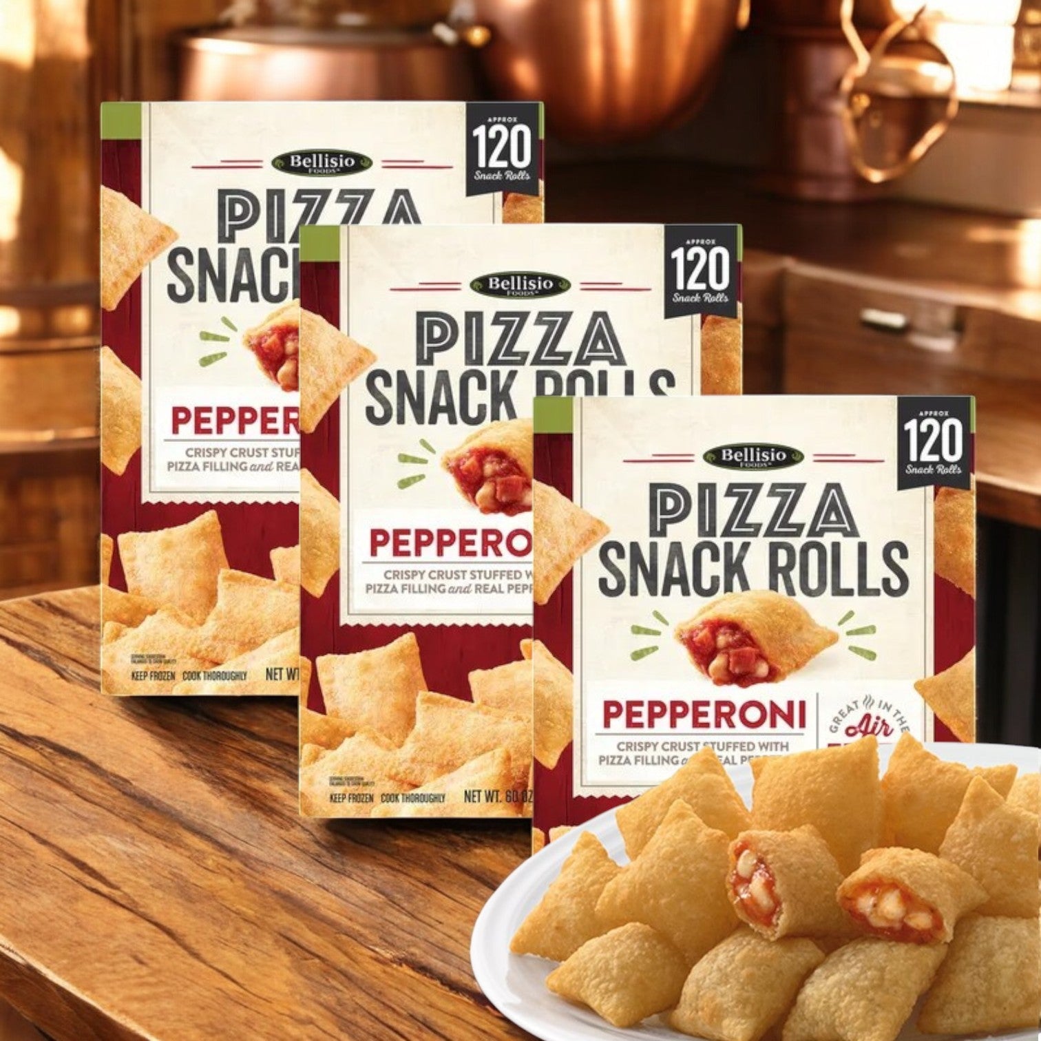Bellisio Foods Pizza Snack Rolls,60 Oz- 3 Pack
