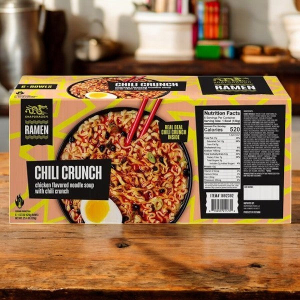 SNAPDRANGON CHILI CRUNCH RAMEN- 6 Bowls- 1 Case