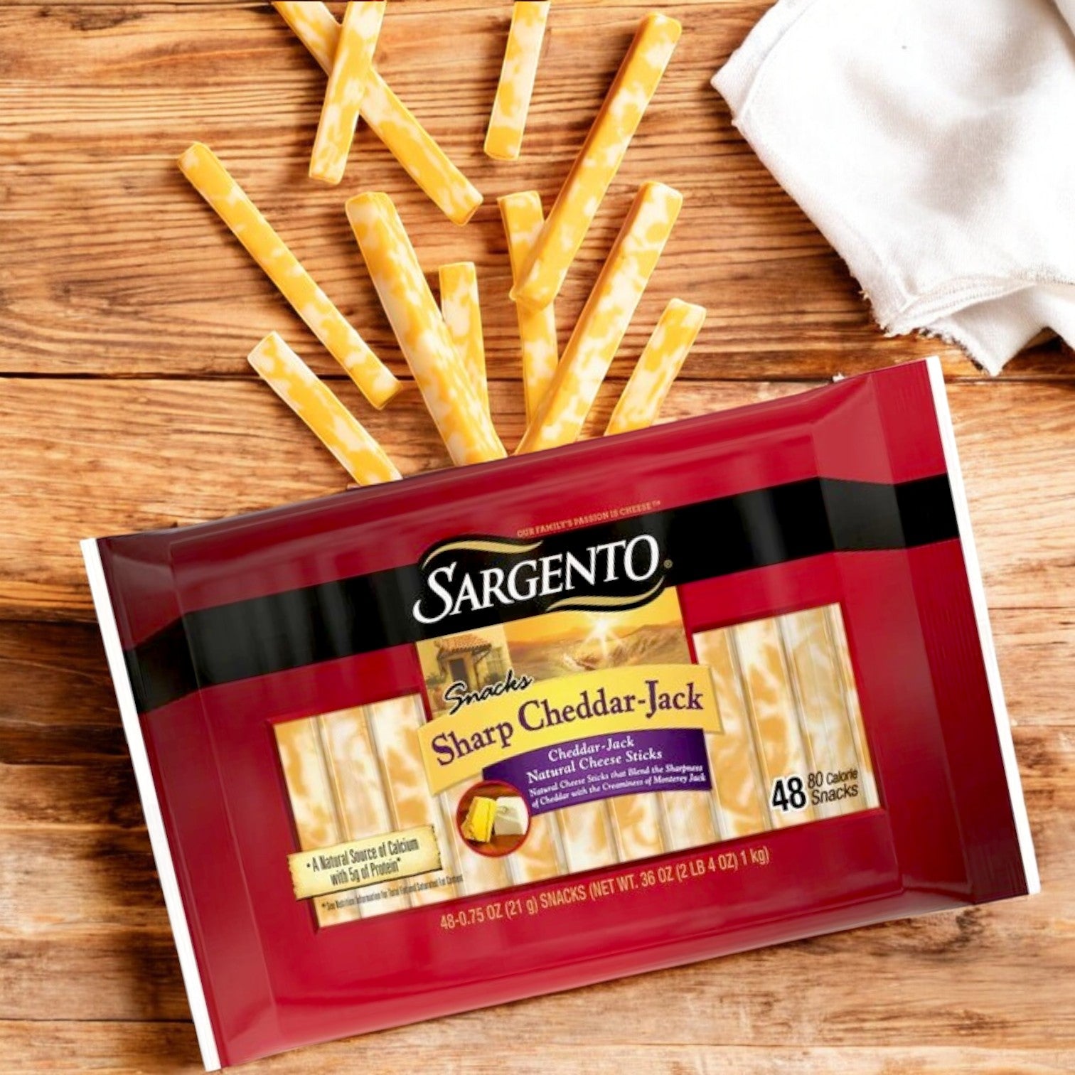 Sargento Sharp Cheddar-Jack Cheese Sticks | 0.75 oz, 144 ct