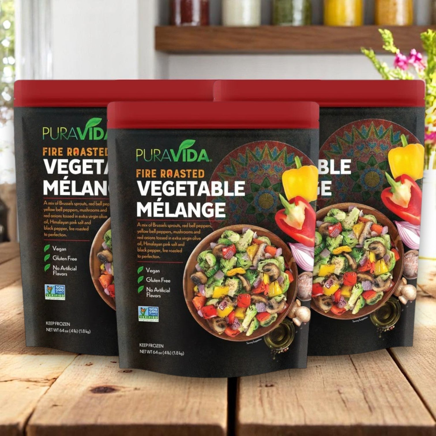 PuraVida Fire-Roasted Vegetable Mélange – 3 Pack (64 oz Each)