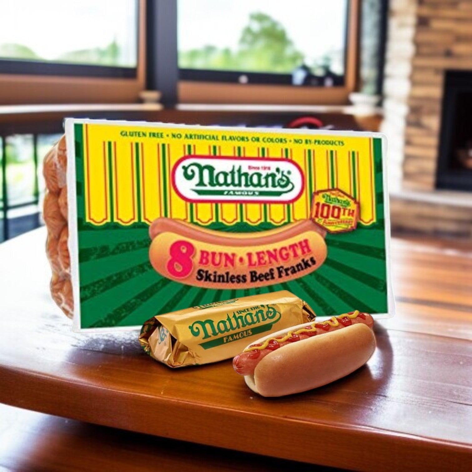 Nathan’s Famous Franks – 12 oz Pack (8 Hot Dogs)
