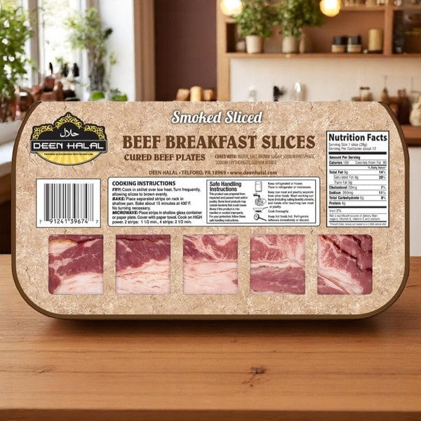 Deen Halal Beef Breakfast Slices-12 oz- Case of 12- 1 Case