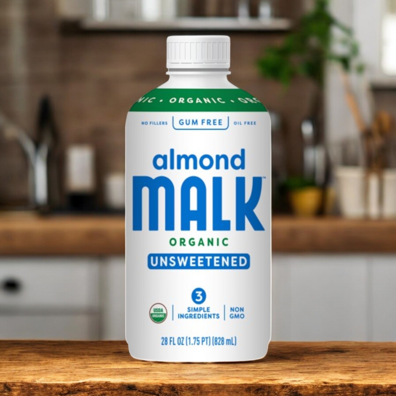 MALK Almond Milk, Unsweetened- 28 FL OZ- 1 Pack
