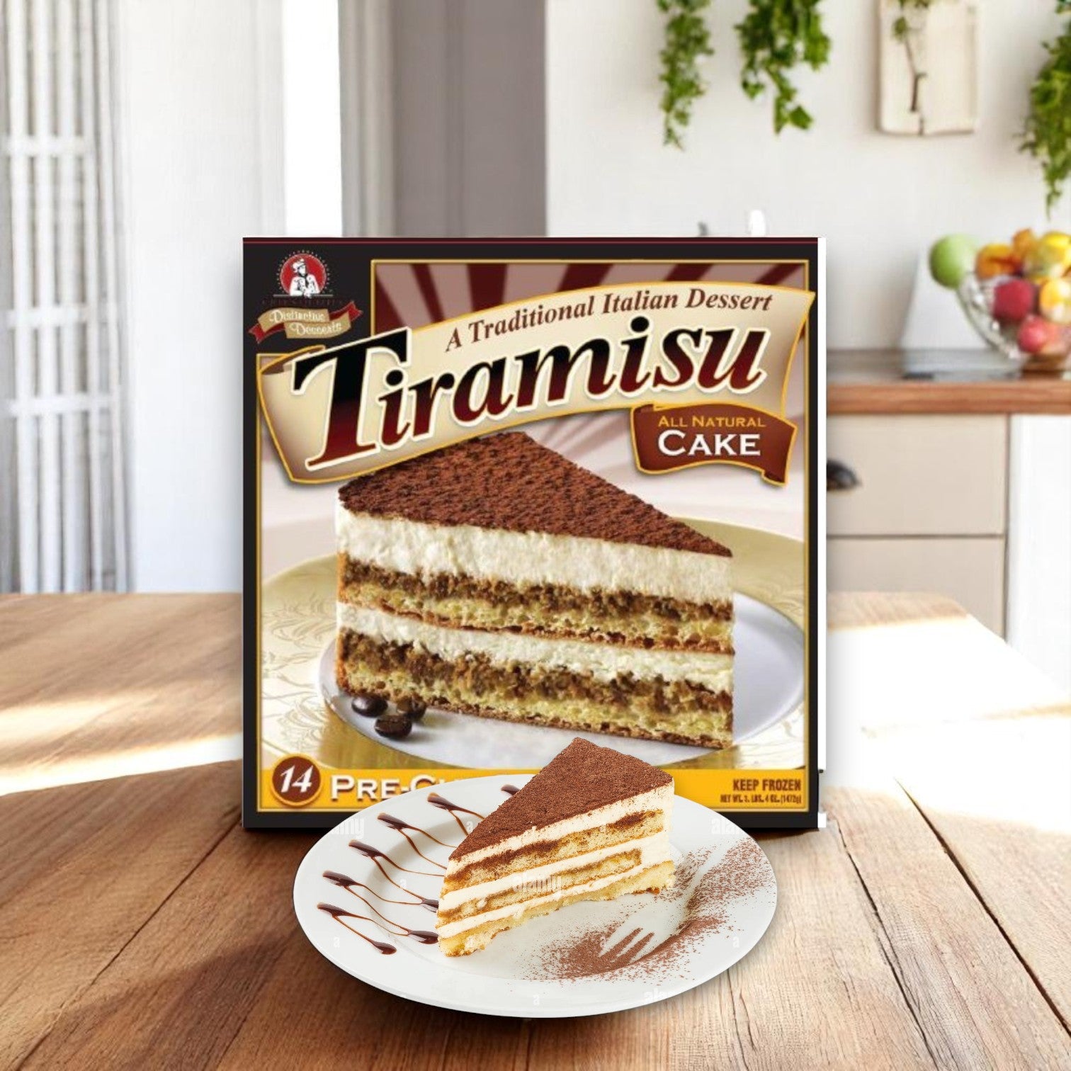 Frozen Chef's Quality - Tiramisu Cake - 4 Packs of 14-Slice Cakes