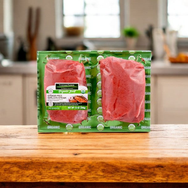Thomas Farms Organic Top Sirloin Steak, Grass Fed- 1 Count