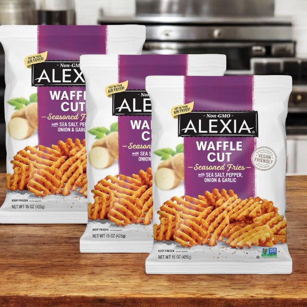 Alexia Fries, with Sea Salt, Pepper, Onion & Garlic, Seasoned, Waffle Cut, 15 oz.- 3 Count