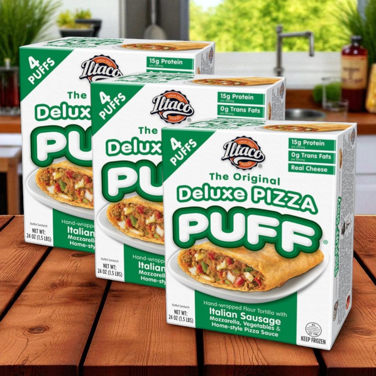 Iltaco Deluxe Pizza Puffs — 24 oz, 4 A Pack -3 Packs
