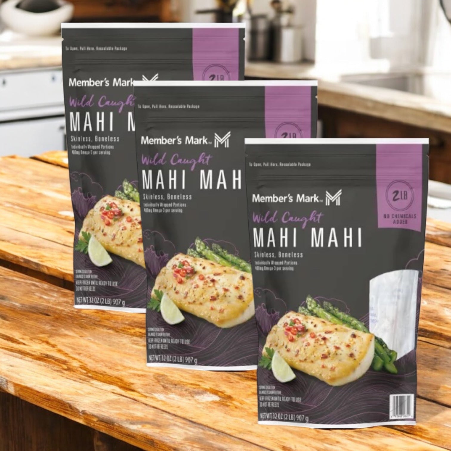 Member's Mark Wild Caught Mahi Mahi Portions – Skinless, Boneless & Frozen (6 lbs.)