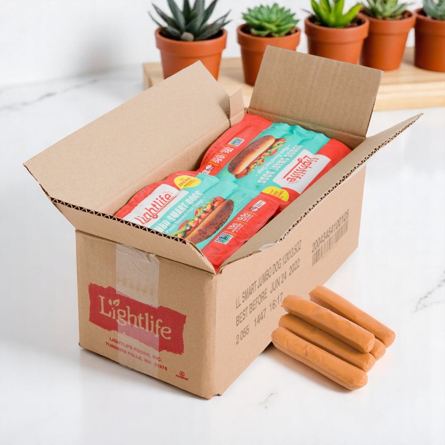 Lightlife Jumbo Vegetable Frankfurters Plant-Based | 12 Packs | 13.5 oz Each