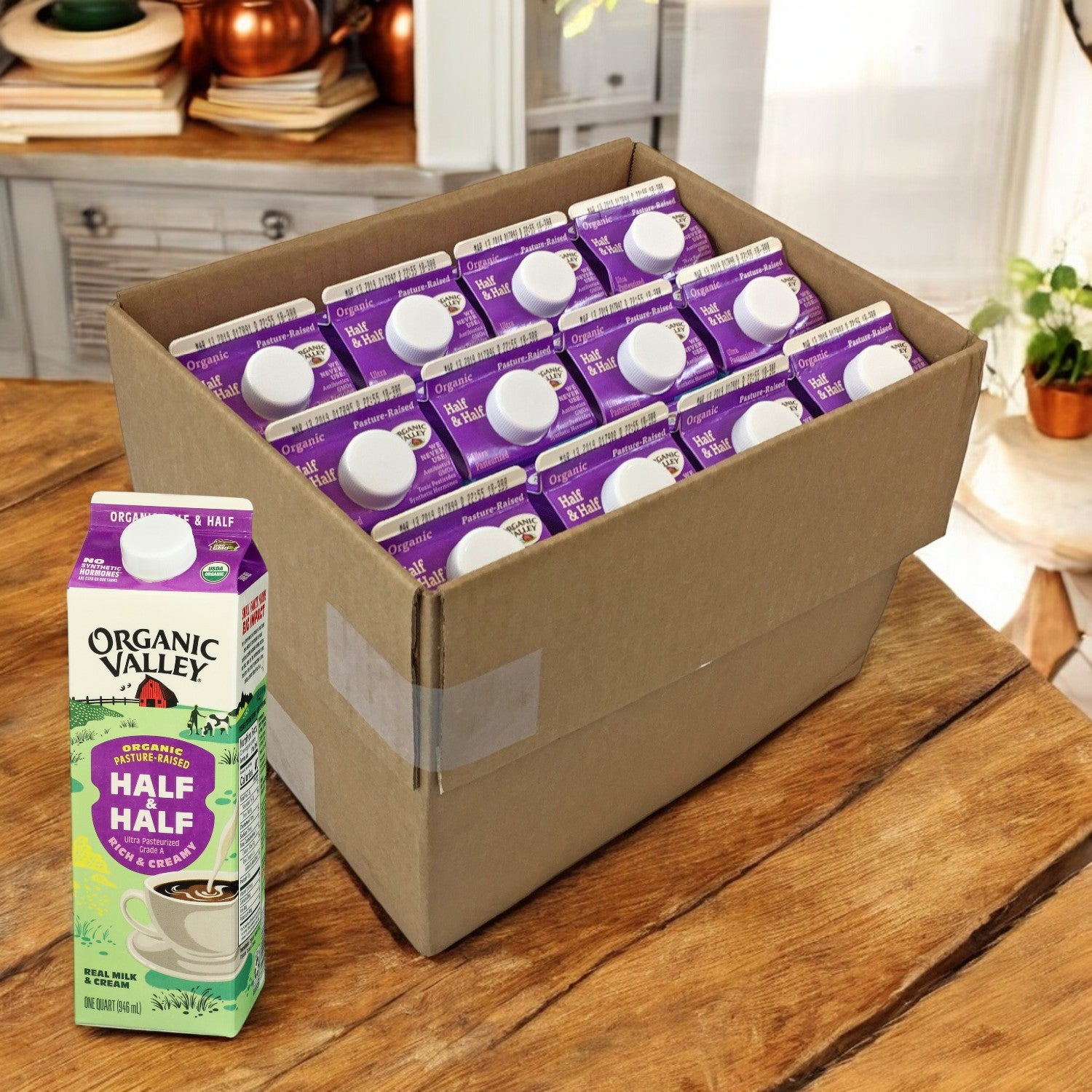 Organic Valley Half & Half Cream- 12 Pack- 1 Case