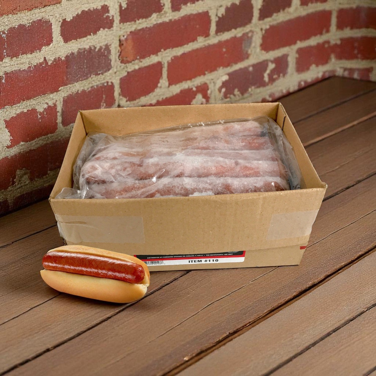 Eisenberg All Beef Gourmet Frankfurter – 11" Jumbo Size (2 per lb, 1 x 10 lb Pack)