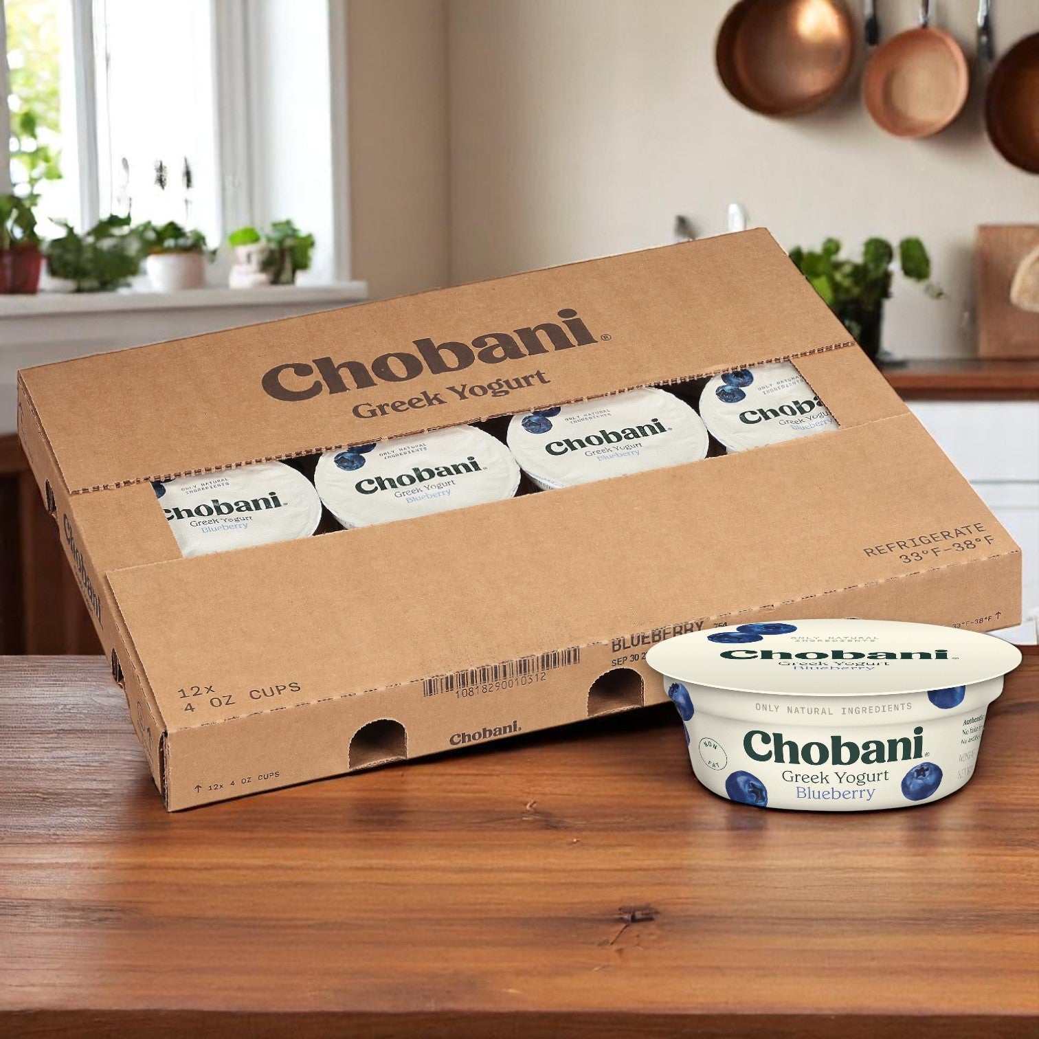 Chobani Blueberry Greek Yogurt, 12-Pack (4 oz Cups)