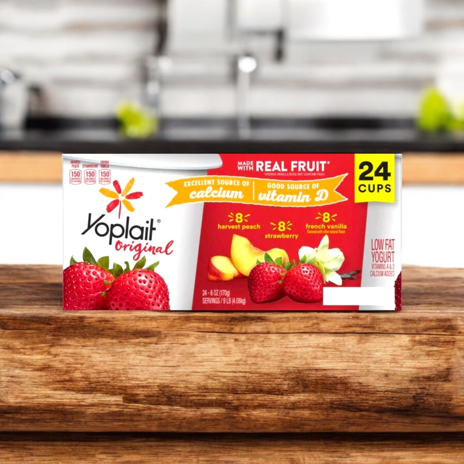 Yoplait Original Low Fat Yogurt, Variety Pack, 1 Pack, 24 Count