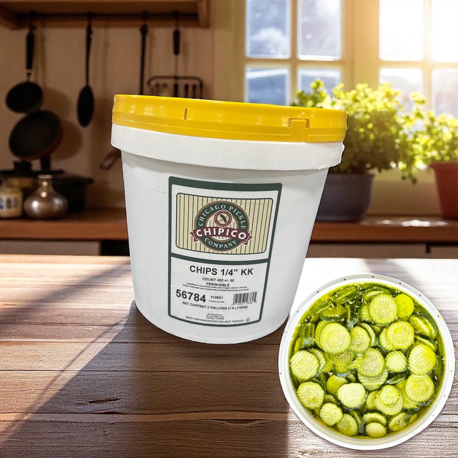 Chipico Kosher Dill Chips 2 Gallon Container