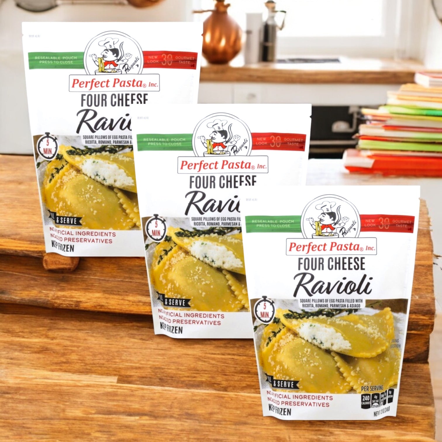 Perfect Pasta Four Cheese Ravioli, 3 Pack