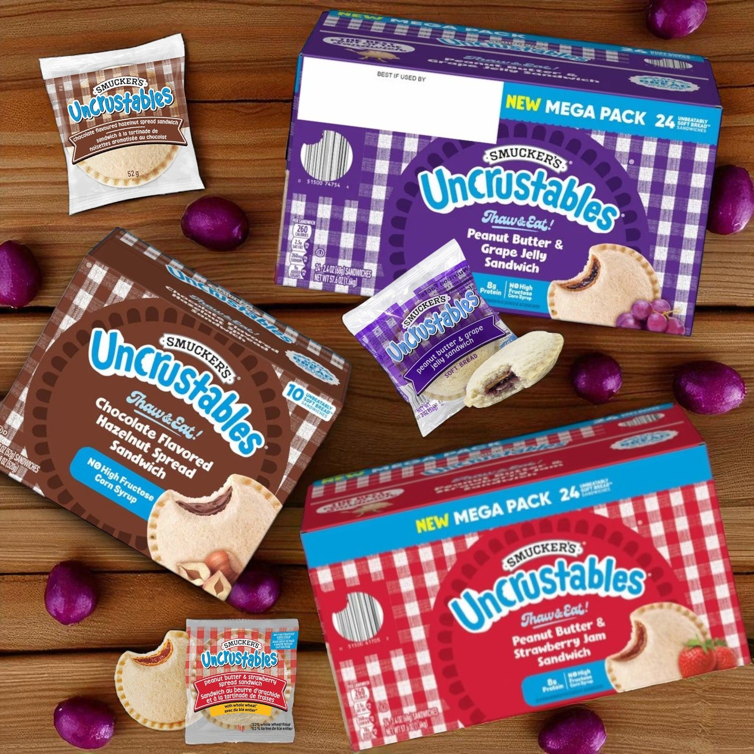 Smucker’s Uncrustables Variety Pack (58 pcs, Frozen)