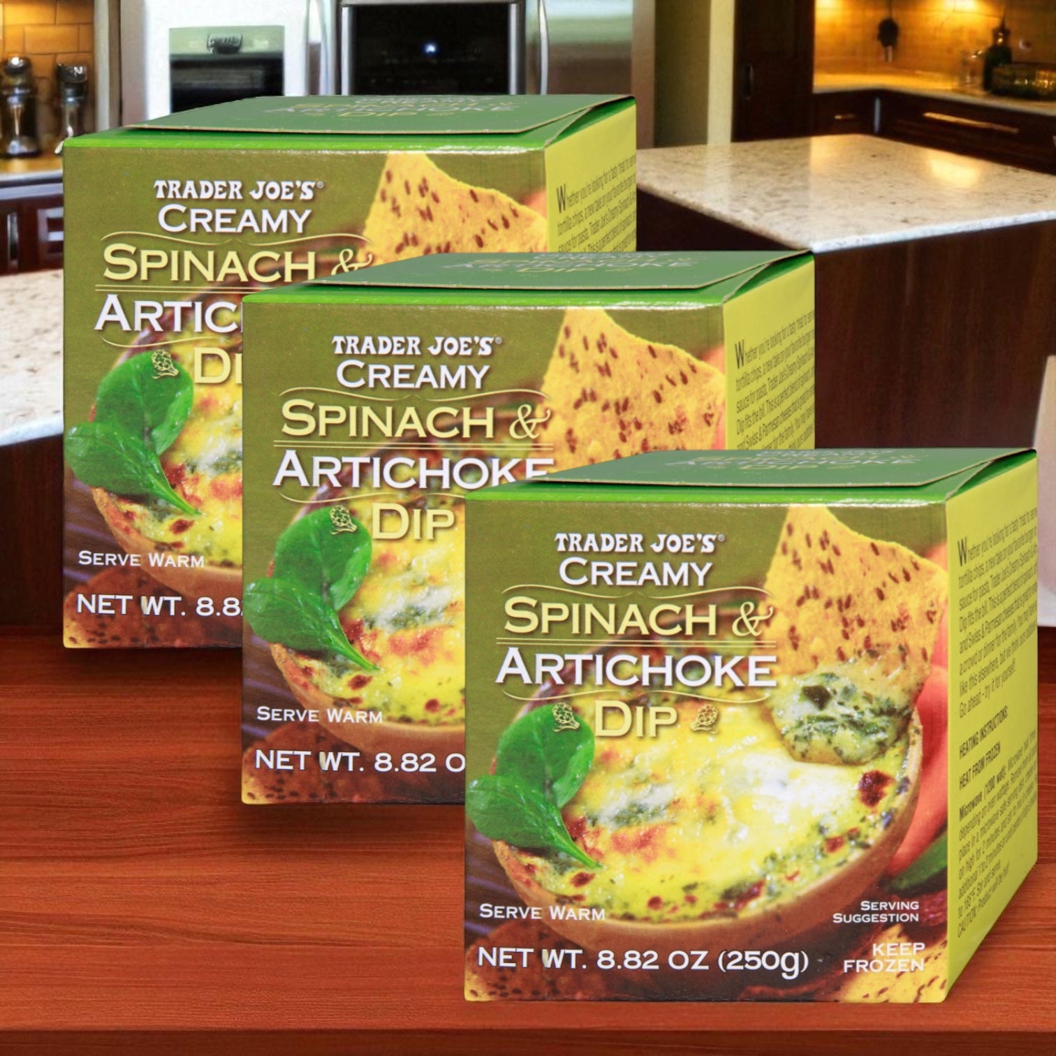 Trader Joes Creamy Spinach & Artichoke Dip 8.8 OZ - 3 Count