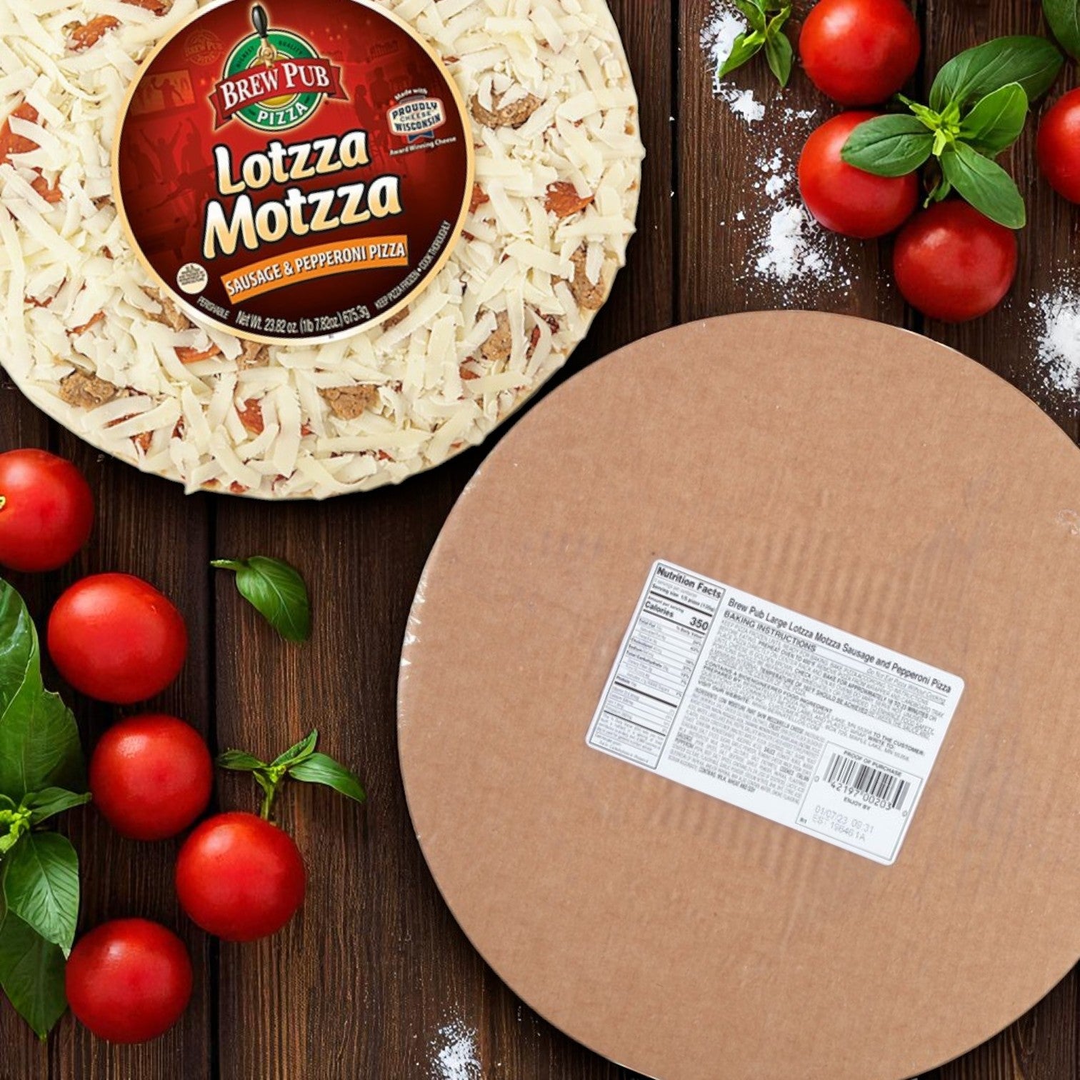 Brew Pub Lotzza Motzza Pizza 3-Pack – Sausage & Pepperoni, Supreme, and Pepperoni