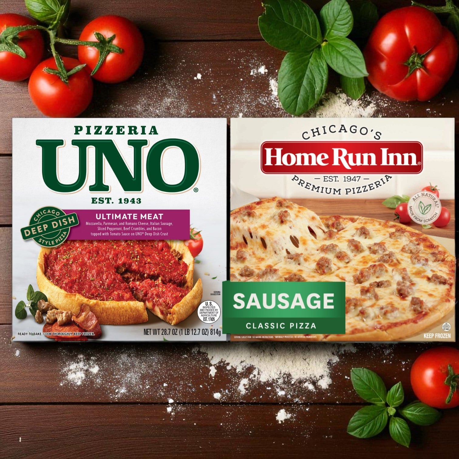 Chicago Sausage Pizza Lovers Bundle – Home Run Inn, Giordano’s, Lou Malnati’s, Uno, & Marconi Giardiniera