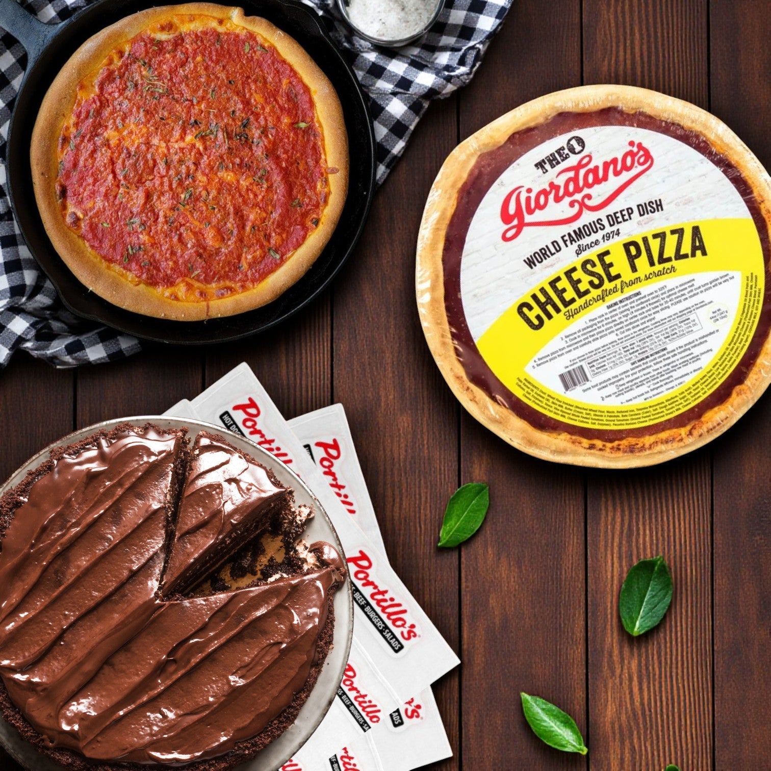 Chicago Classics Combo – Giordano’s Deep Dish Pizza & Portillo’s Famous