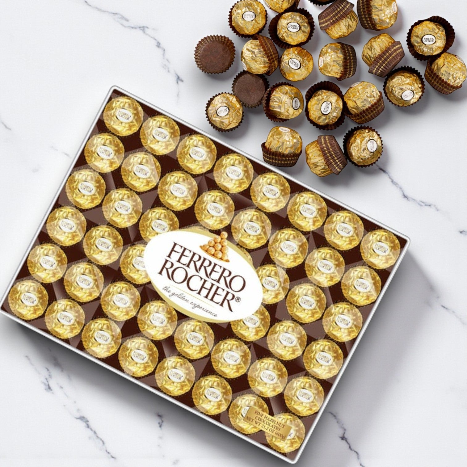 Ferrero Rocher, Milk Chocolate Hazelnut Candy, 21.2 oz, 48 Count -1 Count