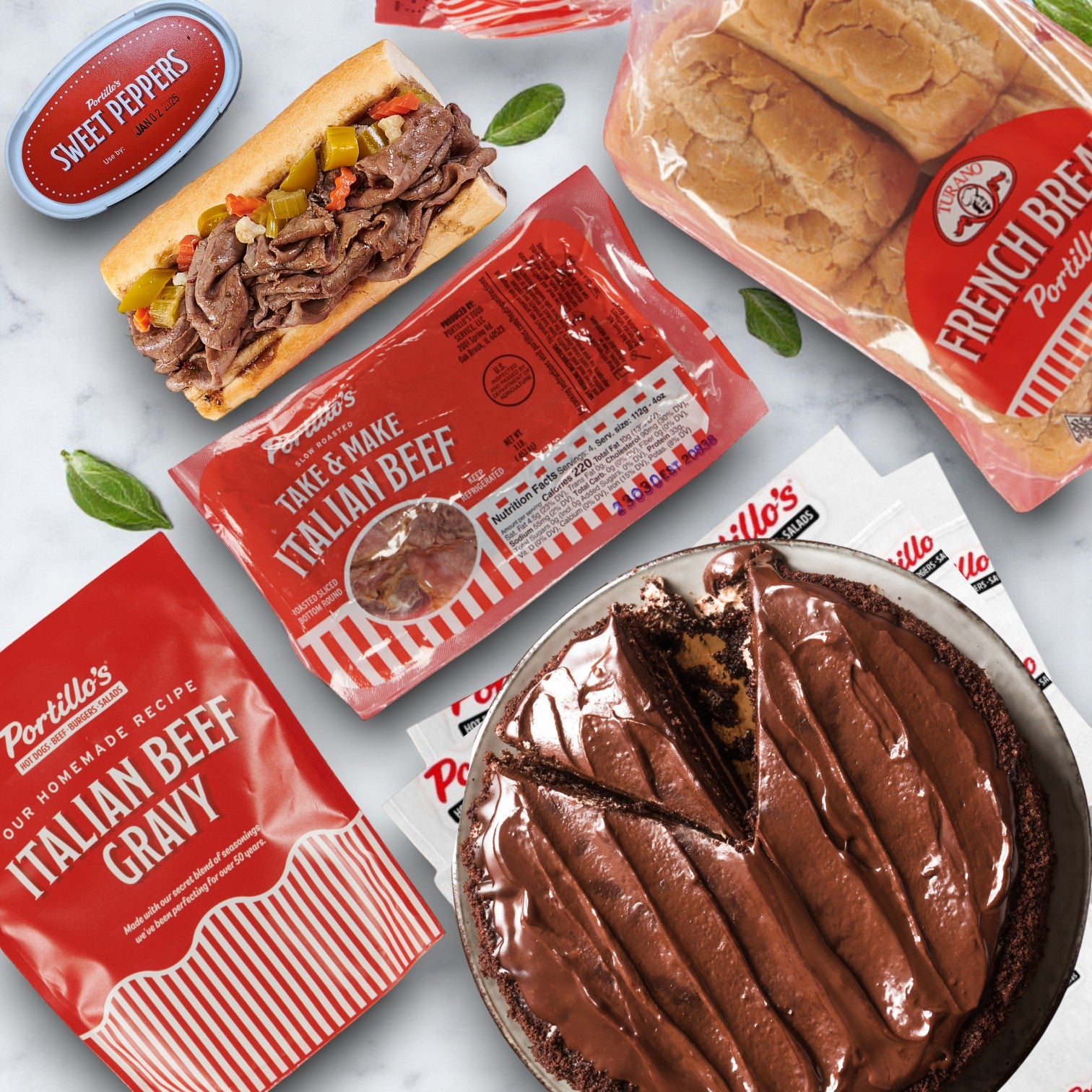 Portillo’s Italian Beef & Chocolate Cake Bundle – A True Chicago Classic!