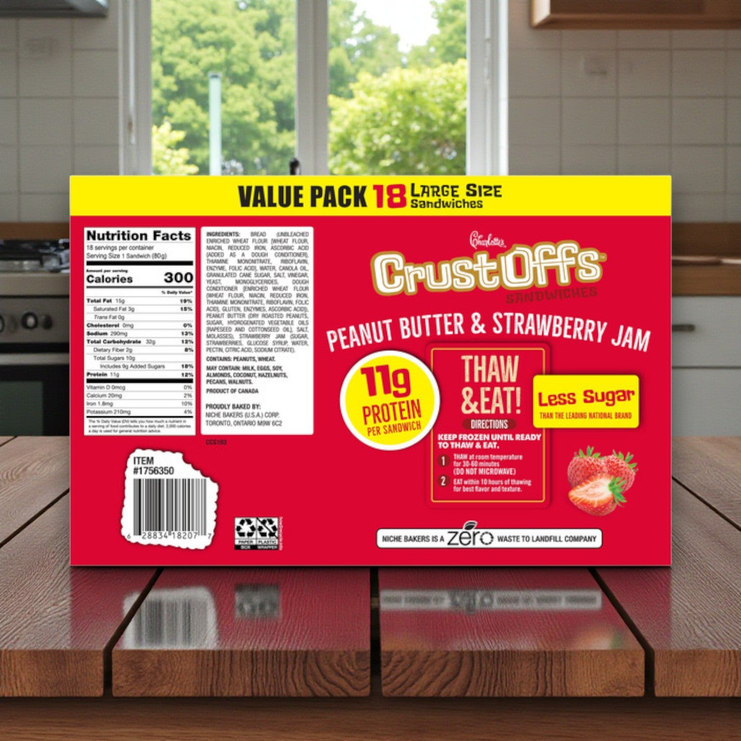 Charlotte's Crust Offs Sandwiches, Peanut Butter & Strawberry Jam, 2.2 oz. - 3 Box