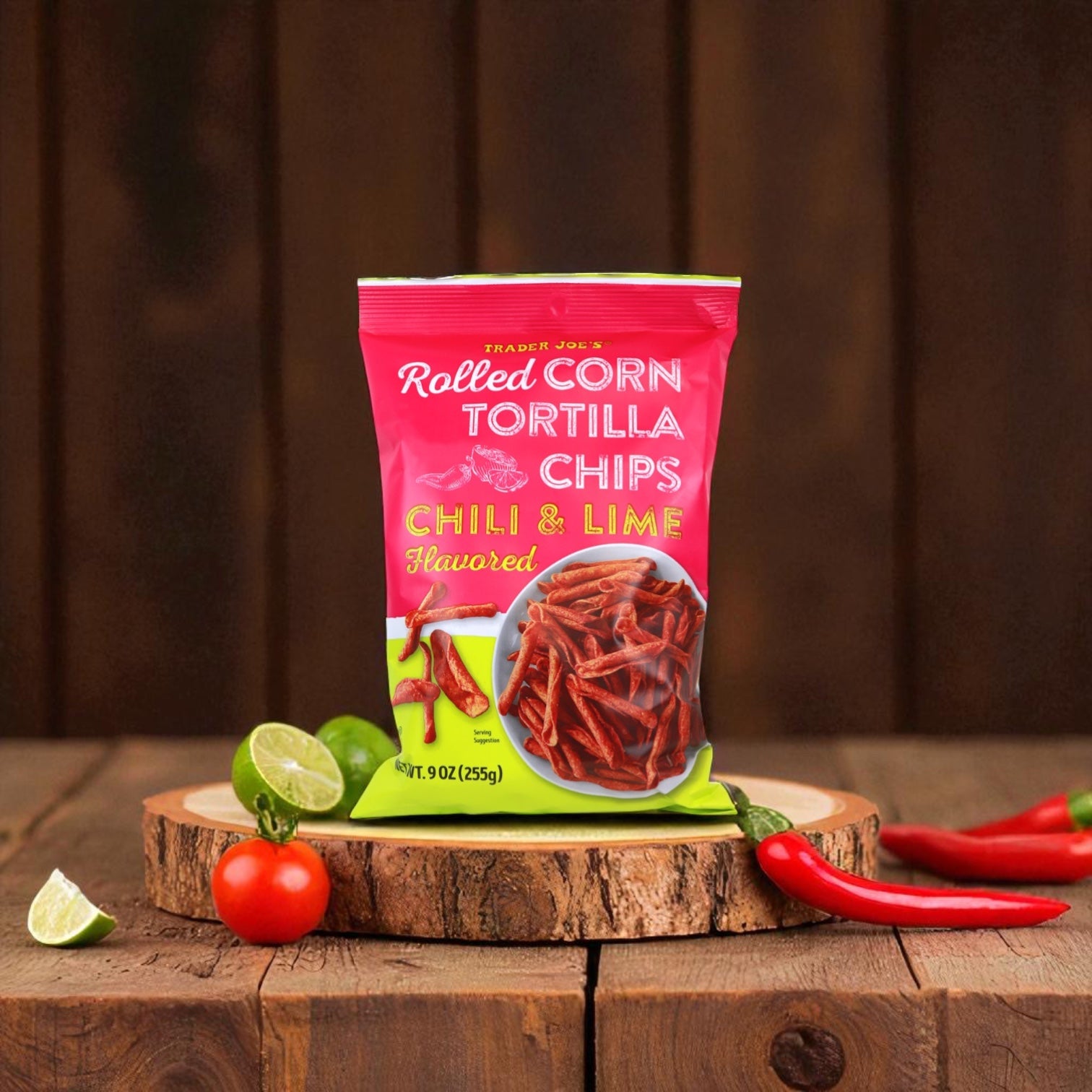 Trader Joe's Chili & Lime Flavored Rolled Corn Tortilla Chips