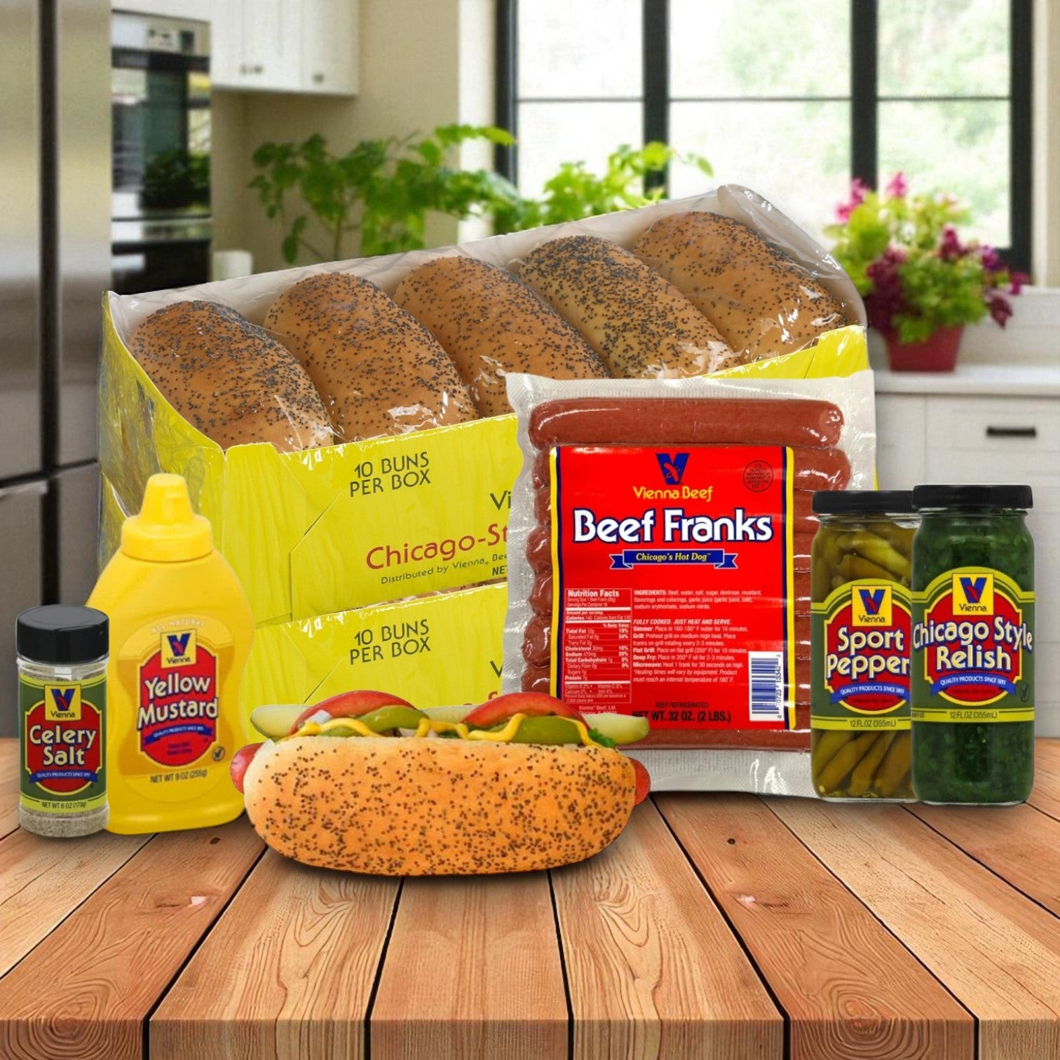 Vienna Beef Chicago-Style Hot Dog Combo Pack – Serves 16